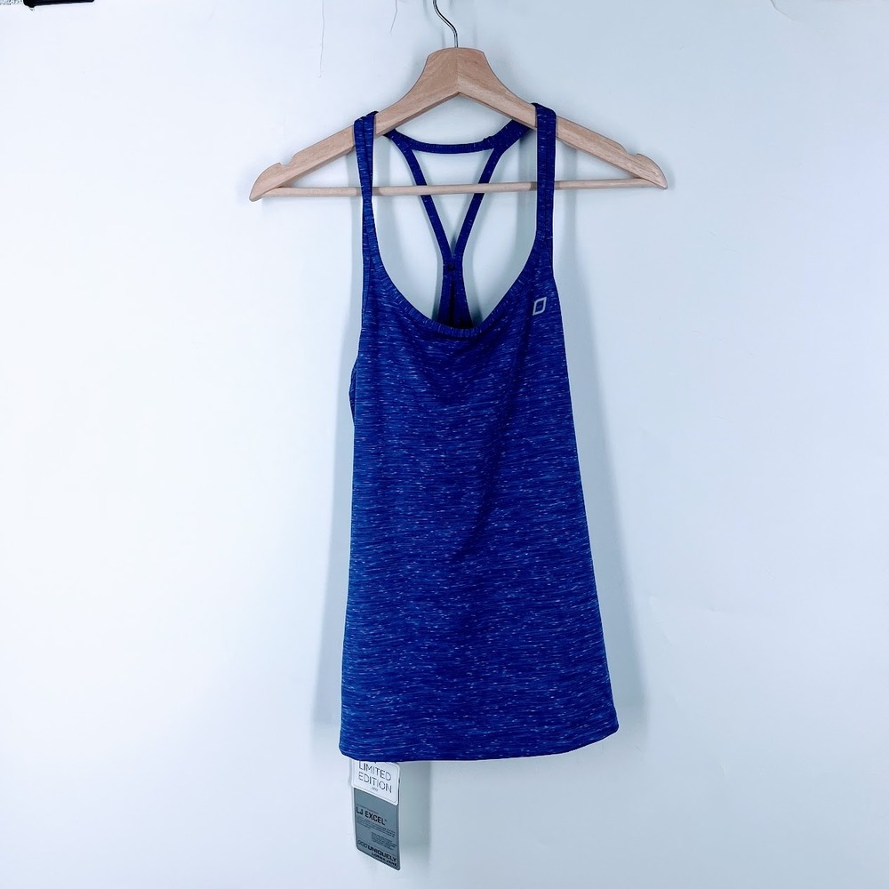 Lorna Jane Defined Active Tank Electric Purple Marl Strappy Racerback XS NEW